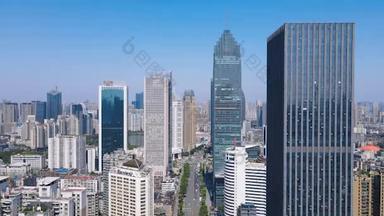 4K城市交通_武汉金融中心航拍